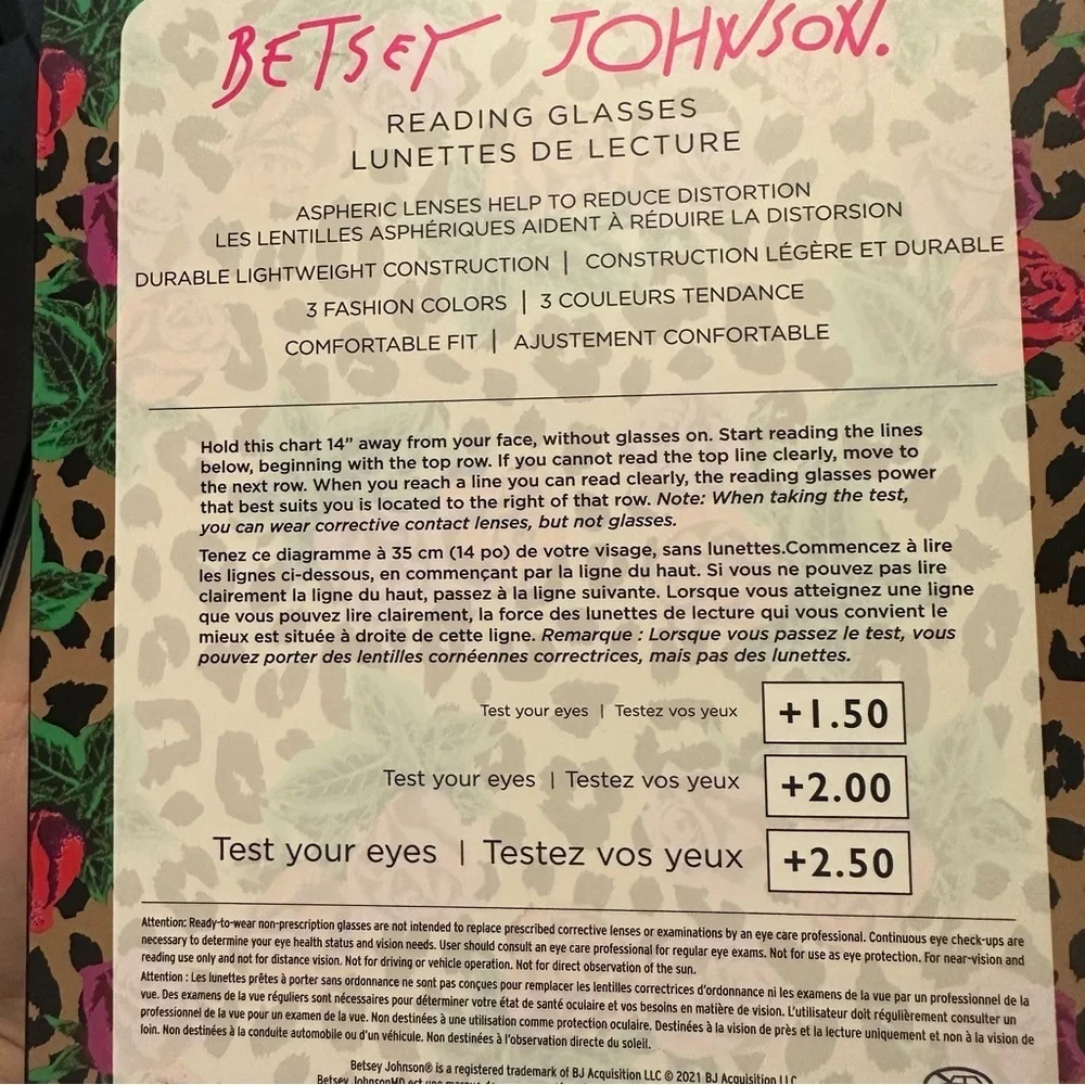 Betsey Johnson 3PCK Reading Glasses Set